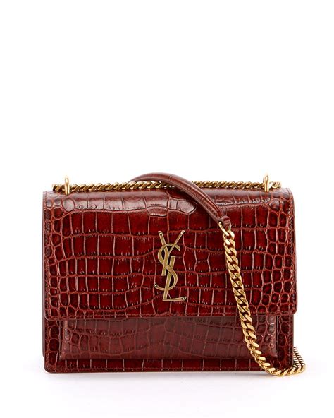 ysl sunset croc bag|medium sunset leather shoulder bag.